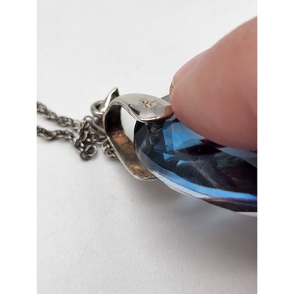 Danbury Mint Crystal Horse Pendant Necklace Sterling Silver Italy 925 - Picture 10 of 11